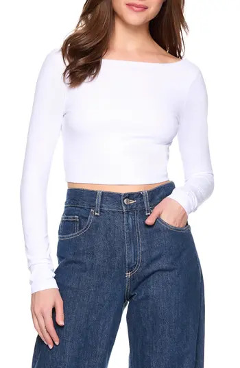 Susana Monaco Scoop Back Crop Top in Sugar at Nordstrom Rack, Size Large | Nordstrom Rack