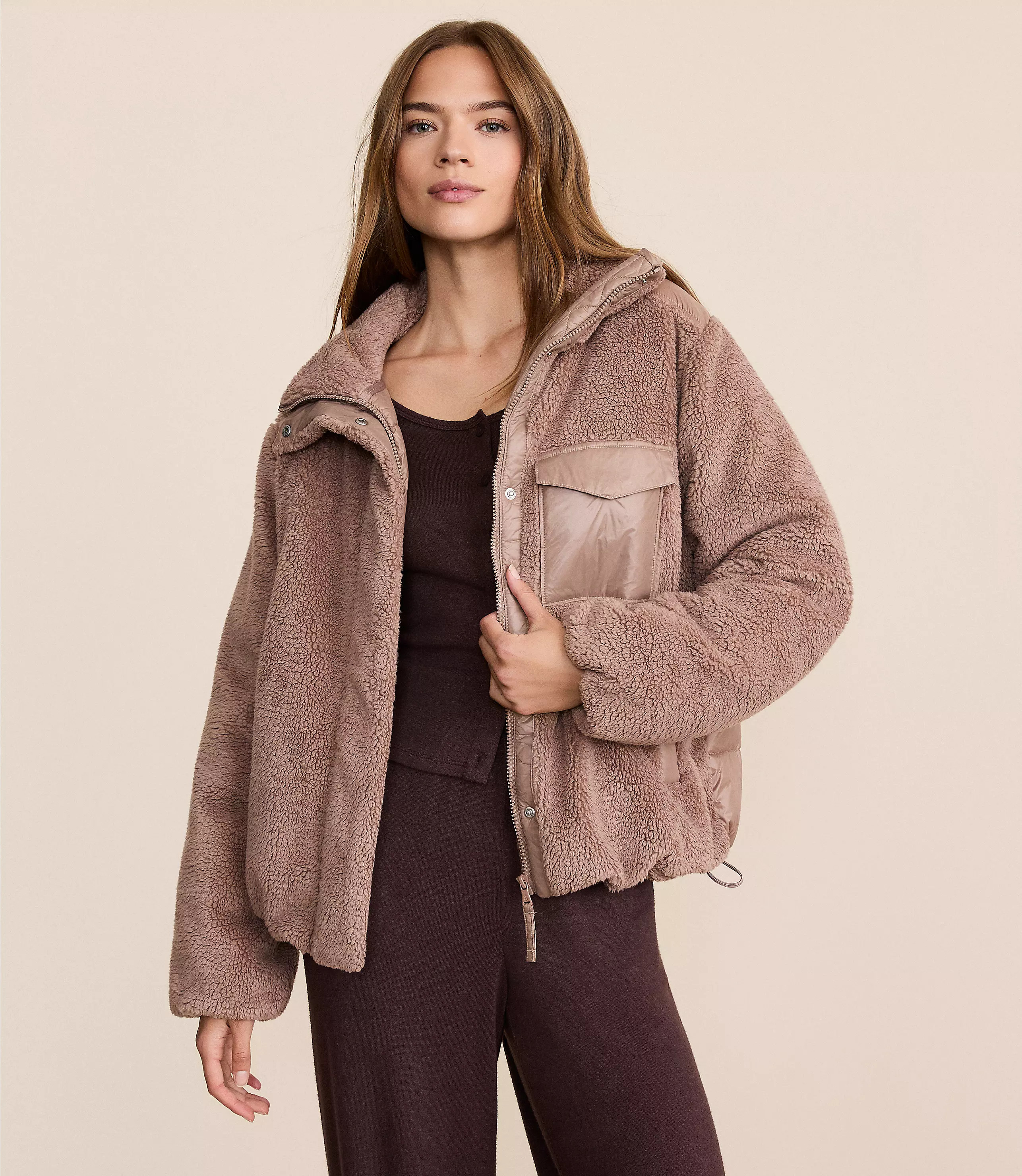 Lou & Grey Sherpa Puffer Jacket | LOFT