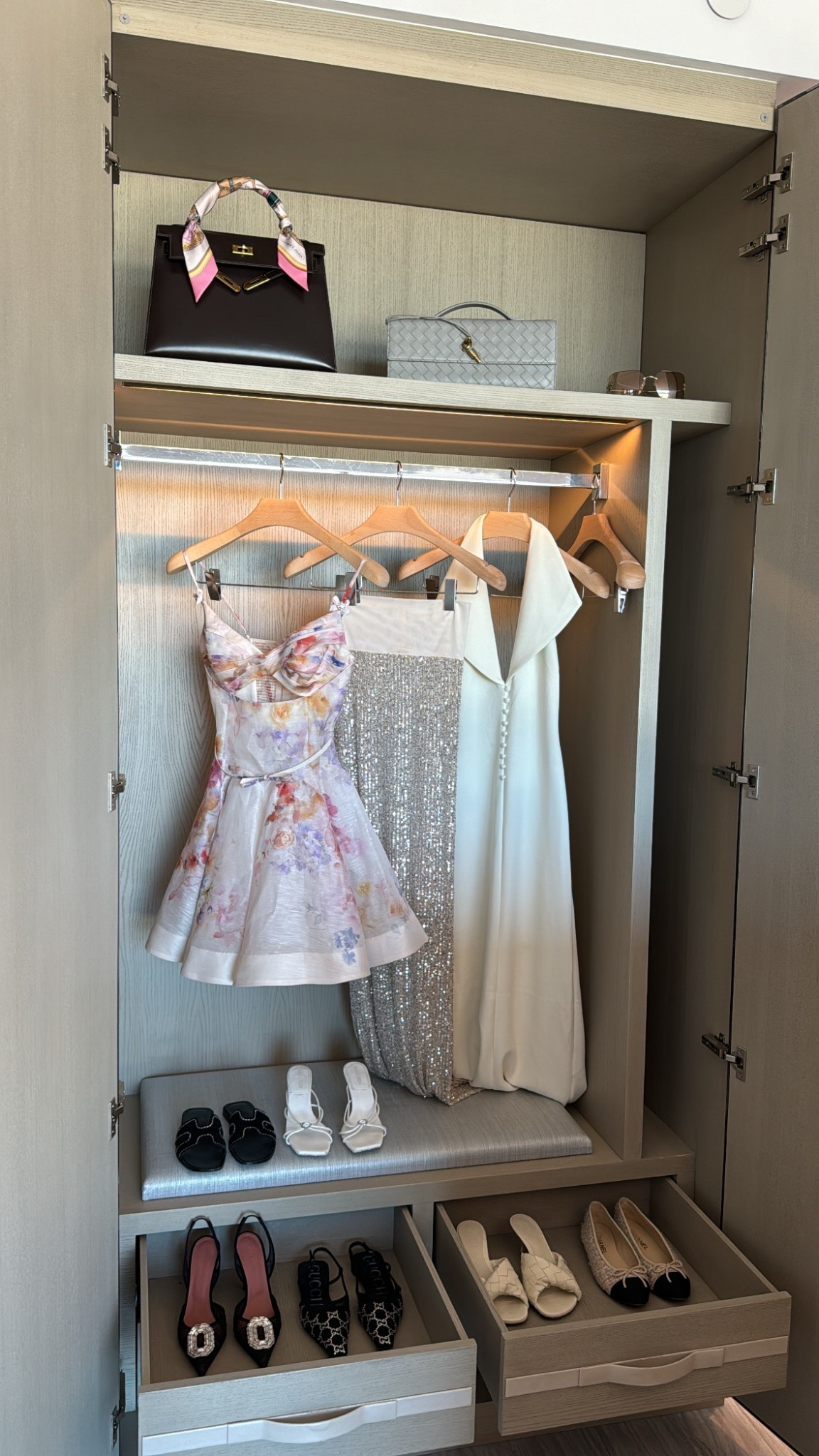 Birthday wardrobe setup 🎂
Dress: Zimmerman, fait par foutch
Shoes: Hermes, Amina Muadi, Gucci, Chanel, Bottega, Whitefox 
Bags: Hermes, Bottega
Sunglasses: Miu Miu 

#LTKshoes #LTKdresses #LTKaustralia