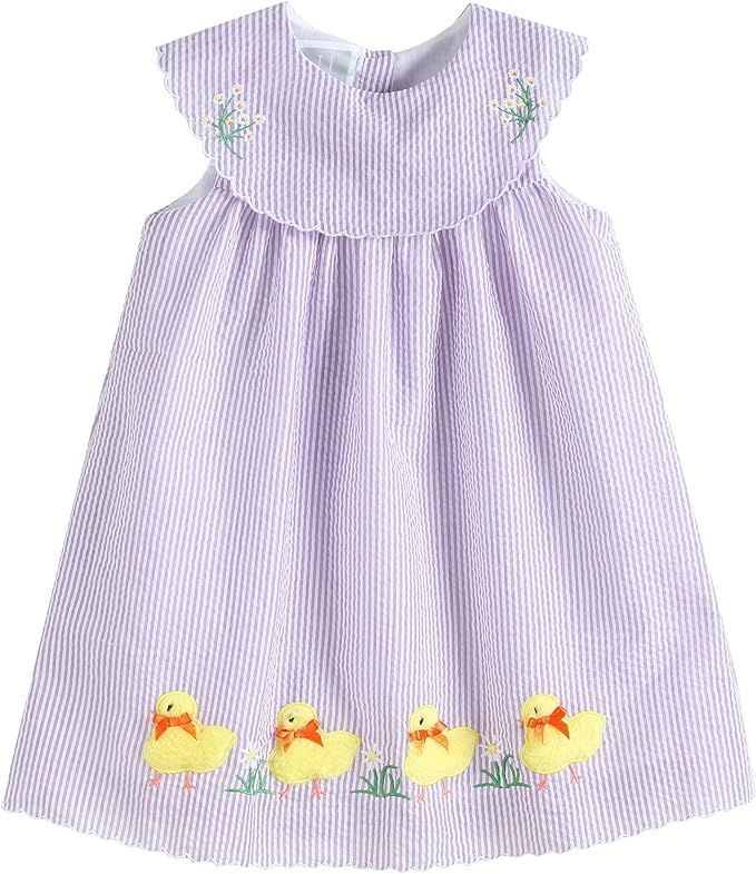 Lavender Fuzzy Chick and Flowers Collared Dress | Amazon (US)