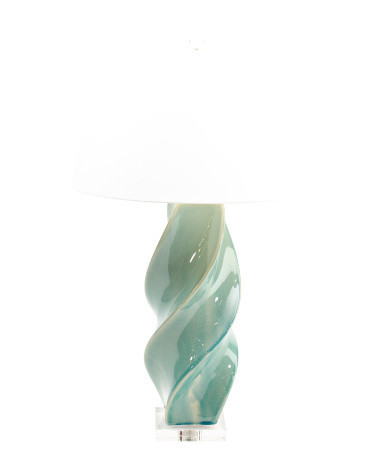 31in Twisted Table Lamp With Coolie Shade | Marshalls