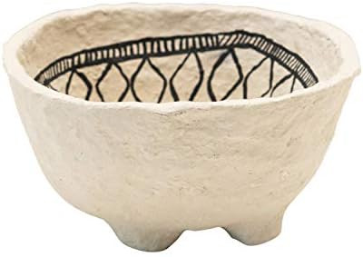 Creative Co-Op Decorative Hand-Painted Paper Mache Black Pattern Bowl, Multi Color | Amazon (US)