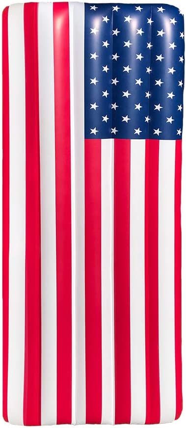 Splash Fun Giant 6 FT Inflatable American Flag Pool Float Patriotic US Stars & Stripes for Summer... | Amazon (US)