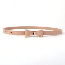 1pc Fashionable Bow-Knot Buckle Women Skinny Belt, Simple & Personalized Solid Color, Suitable For Daily Matching With Dresses, Decorative Thin Belt Valentine's Day Valentines Summer, School Fall, Autumn, Halloween | SHEIN