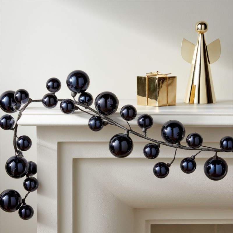 Modern Gunmetal Christmas Ball Garland | CB2 | CB2