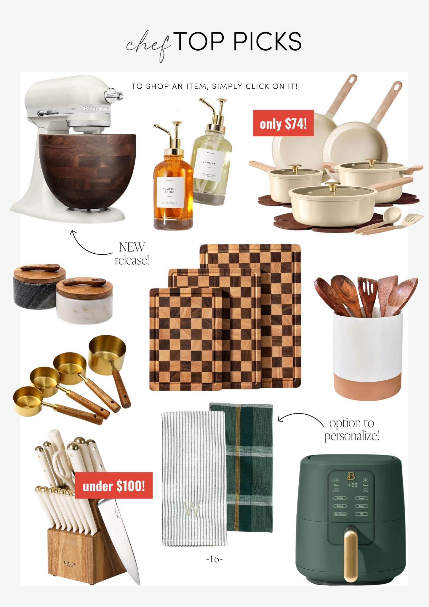 Top chef picks! For the home cook, foodie, or kitchen gadget lover — these picks are chef’s kiss.

ComeStayAwhile, Amanda Vernaci 

ChefTopPicks | KitchenGifts | FoodieFinds | GiftGuide | LTK gift guide | LTK holiday 


#LTKHome #LTKGiftGuide #LTKHoliday