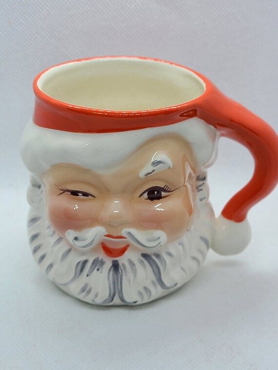 Napco 1958 Winking Santa Head Ceramic Christmas Mugs.  Collectable Santa Mug. Sold Separately. | Etsy (US)