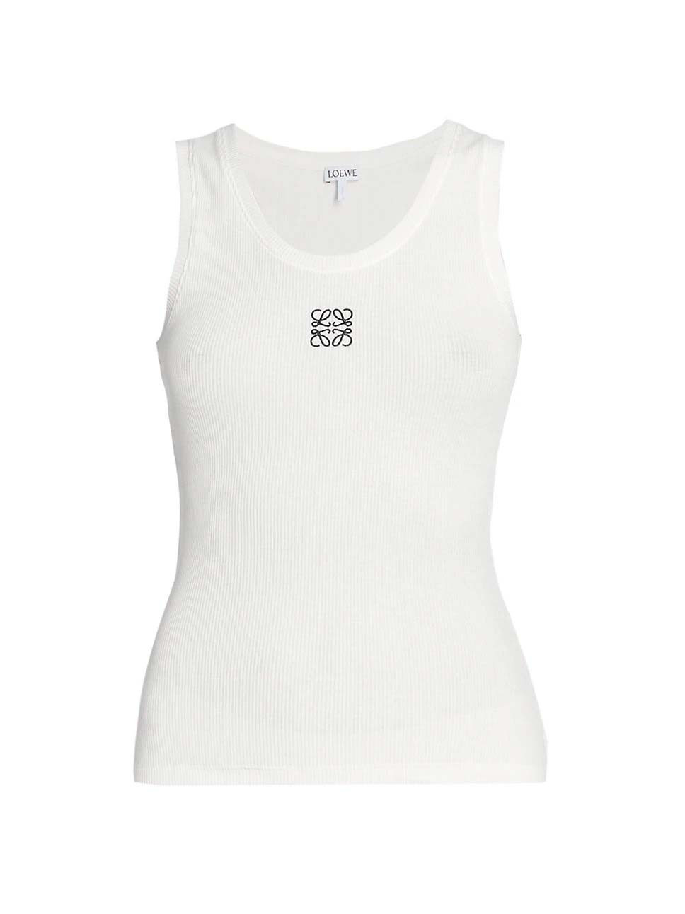 LOEWE Women's Anagram Cotton Tank Top in White/Black | StockX