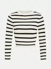 Women's Striped Long Sleeve T-Shirt | SHEIN