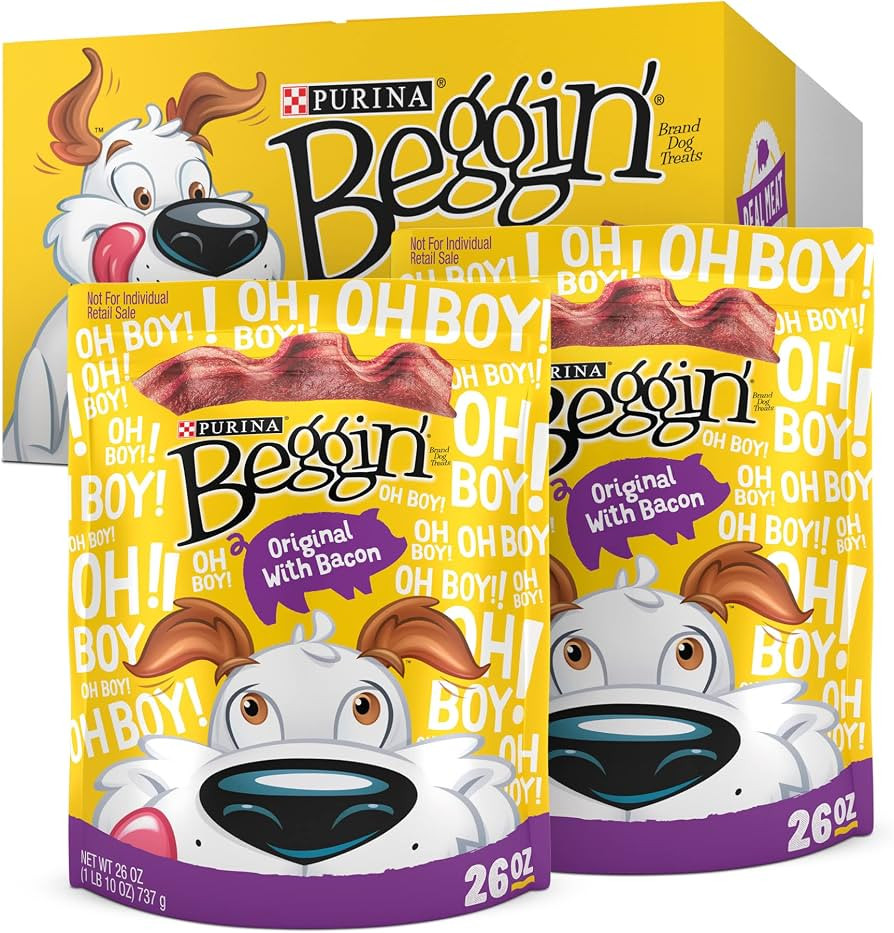 Purina Beggin' Strips Dog Treats, Original With Bacon Flavor - (2) 26 oz. Pouches | Amazon (US)