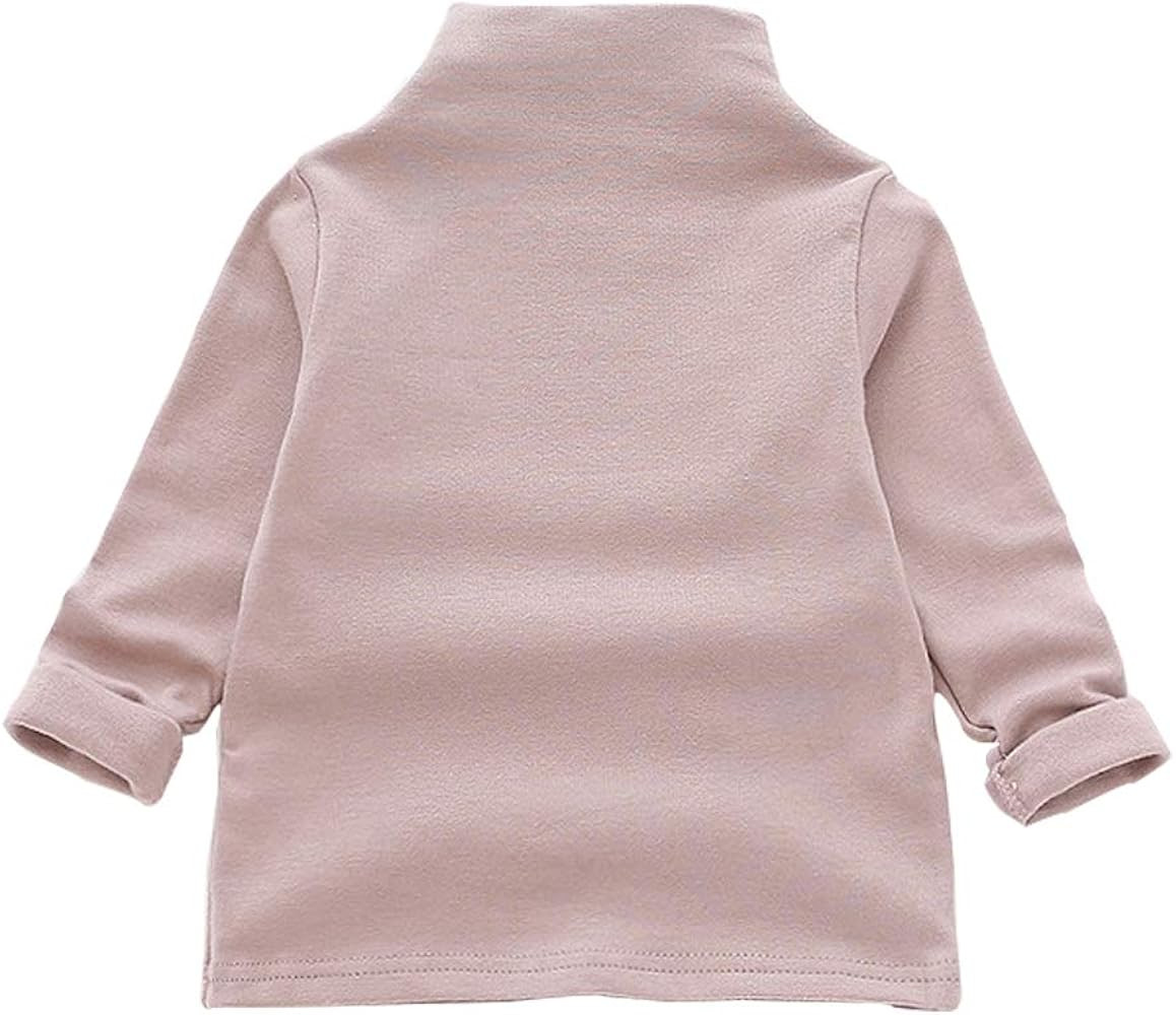 MODNTOGA Kids Baby Girls Basic Solid Color Turtleneck T-Shirt Tops Long Sleeve Clothes | Amazon (US)