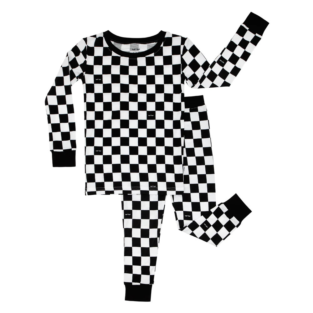 Cool Checks Two-Piece Bamboo Viscose Pajama Set | Little Sleepies