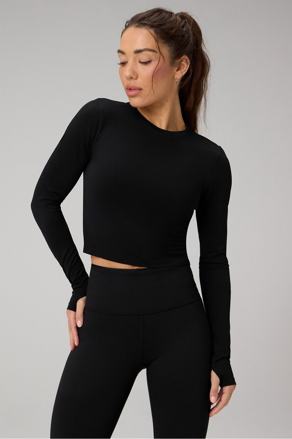 Feather Tech+ Cropped Long-Sleeve Top | Fabletics