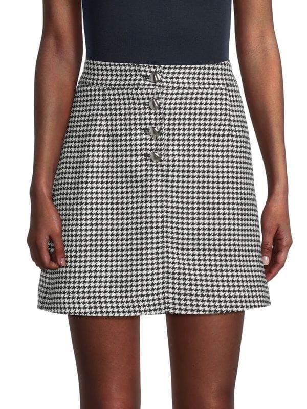 ​Houndstooth Button Skirt | Saks Fifth Avenue OFF 5TH
