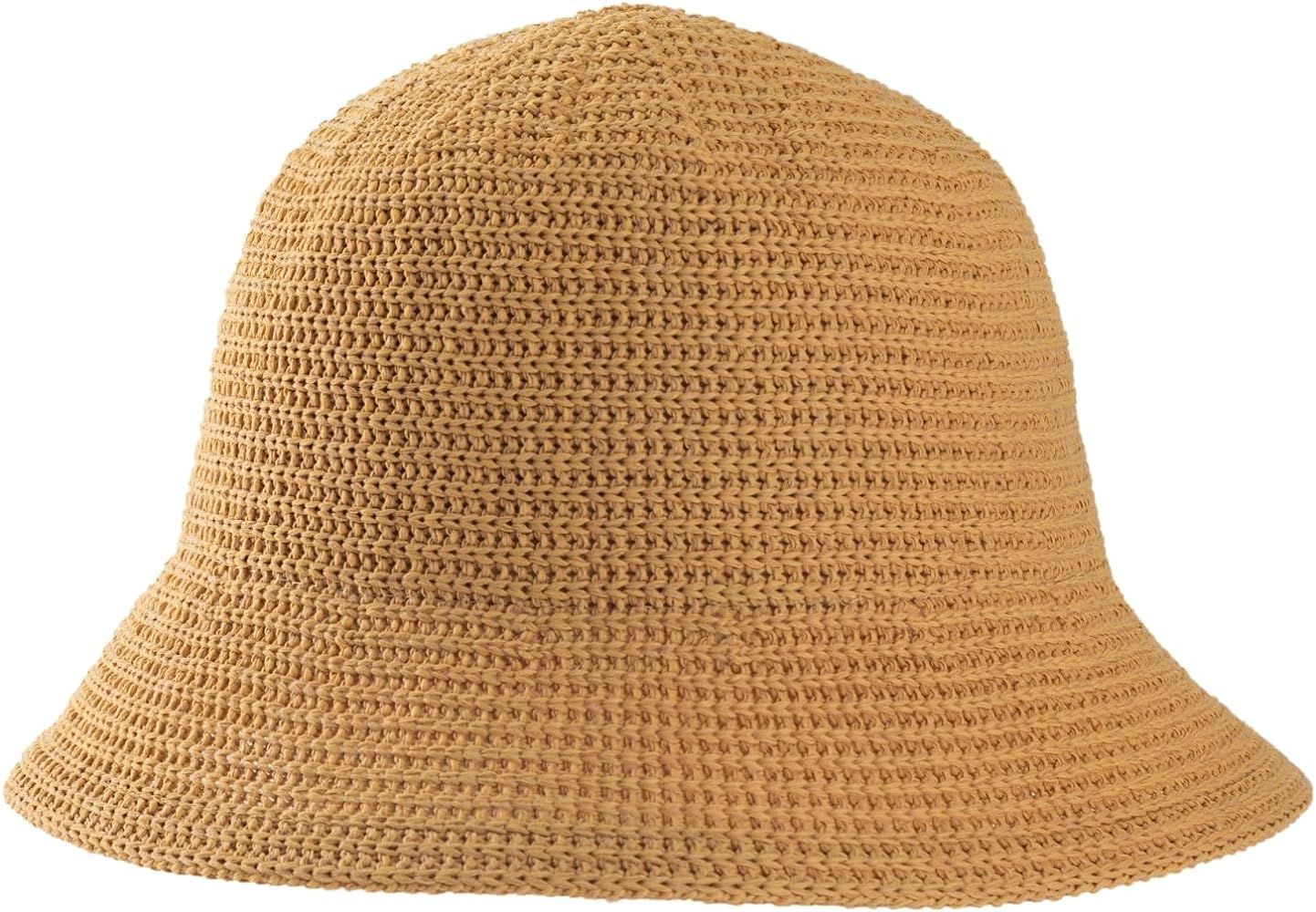 Women Mesh Woven Bucket Hat, Beach Hat, Sun Hat Fashion Foldable Packable Fishing Hat for Spring ... | Amazon (US)