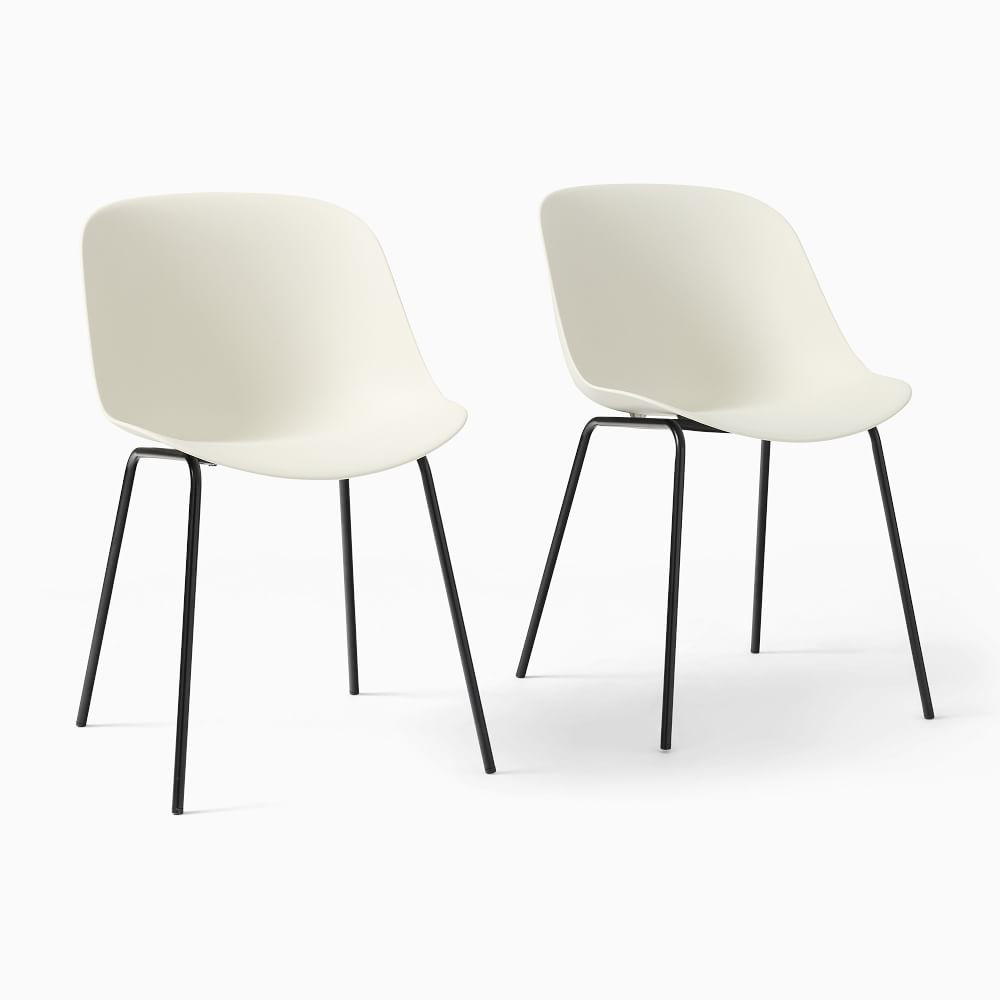 Classon Recycled Plastic Shell Indoor/Outdoor Chair (Set Of 2) - Metal Legs | West Elm (US)