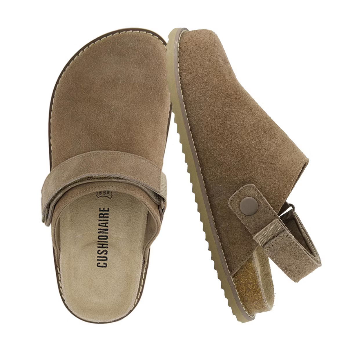 CUSHIONAIRE Women's Boulder Genuine Suede Clog with Swivel Strap – Lightweight EVA Sole, Memory... | Target