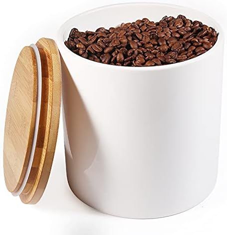 77L Food Storage Canister - Ceramic Food Storage Canister with Airtight Wooden Lid, 82.09 FL OZ (... | Amazon (US)