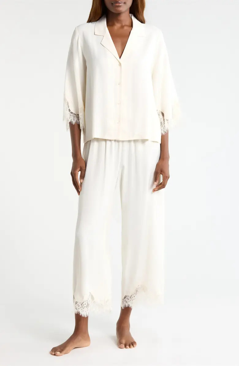 Midnight Lace Satin Pajamas | Nordstrom