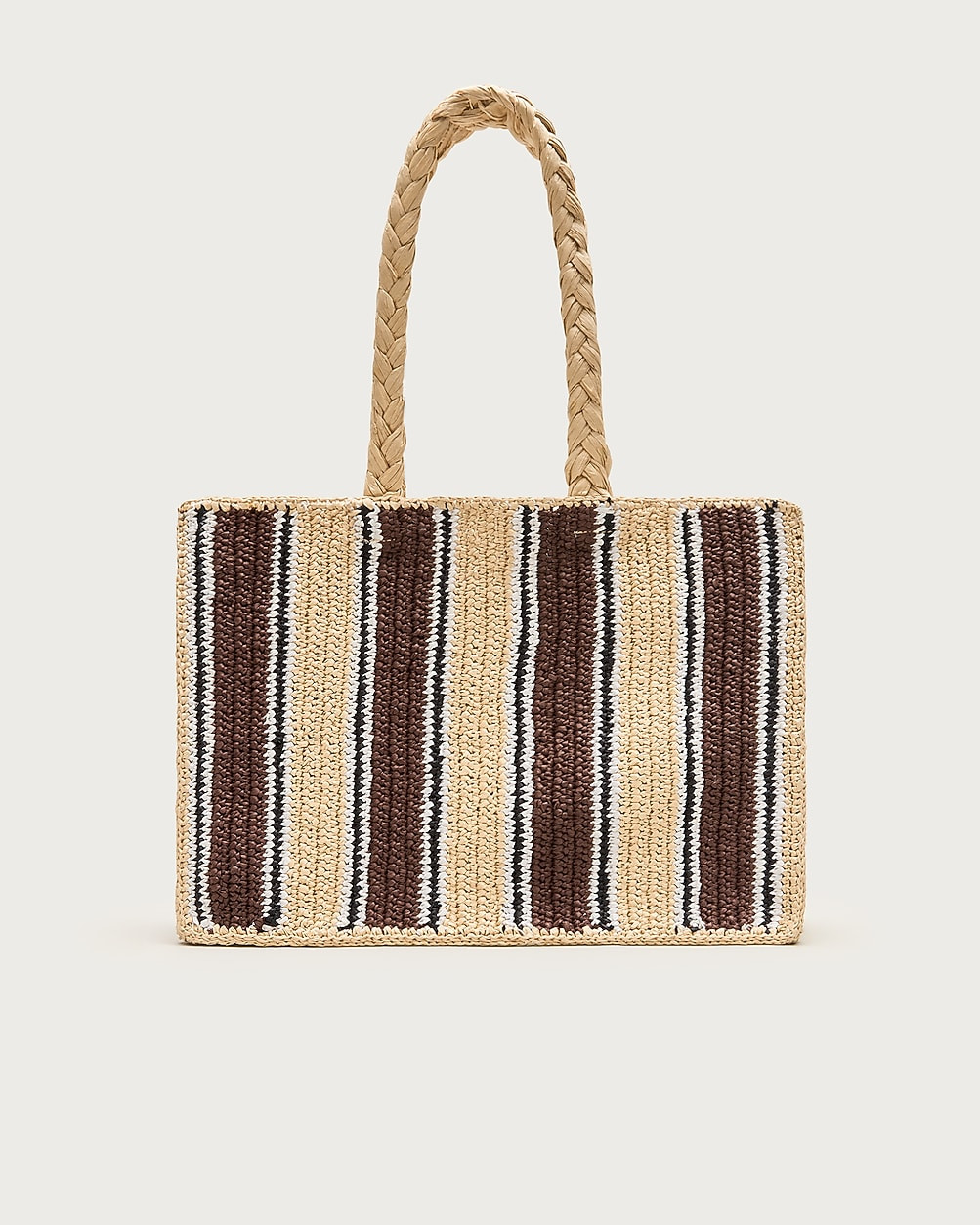 Handknotted straw tote bag in stripe | J. Crew US