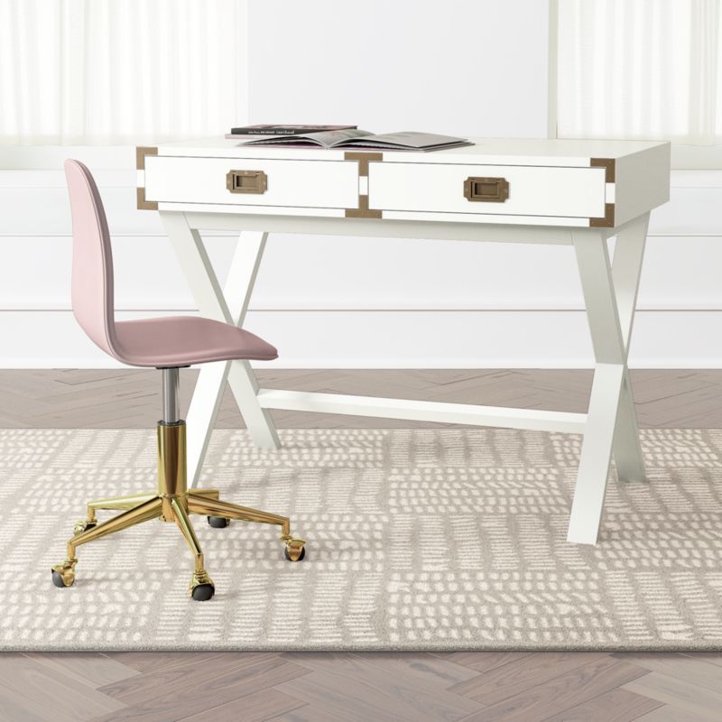 Kids White Campaign Desk + Reviews | Crate and Barrel | Crate & Barrel