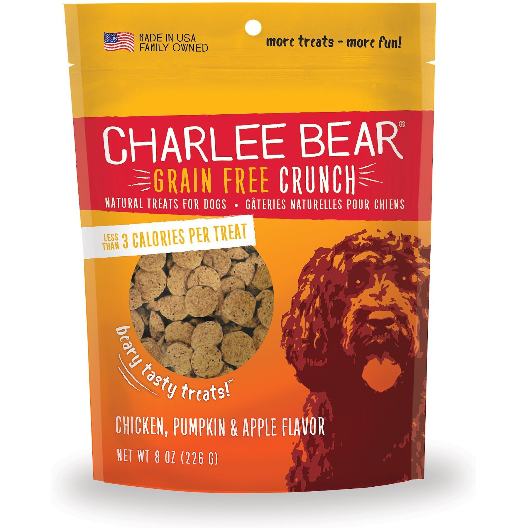Charlee Bear Natural Bear Crunch Grain-Free Chicken, Pumpkin & Apple Dog Treats | Chewy.com