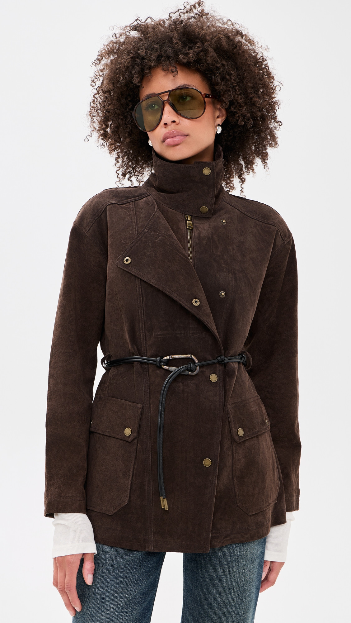Avec Les Filles Field Belted Jacket Wood L | Shopbop