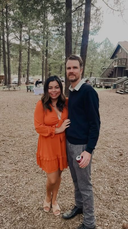Embrace Autumn Elegance 🍁🍂 - Discover the perfect orange  dress that kept me cozy and chic at our recent family wedding celebration in the Arizona mountains. Ideal for fall gatherings, this dress combines style and comfort effortlessly. Perfect fall wedding guest dress 

#LTKSeasonal #LTKHoliday #LTKfindsunder100