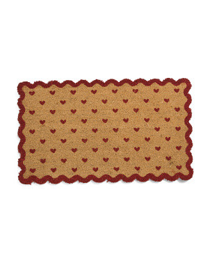 20x34 Coir Tiny Hearts Scallop Edge Doormat | Rugs | Marshalls | Marshalls