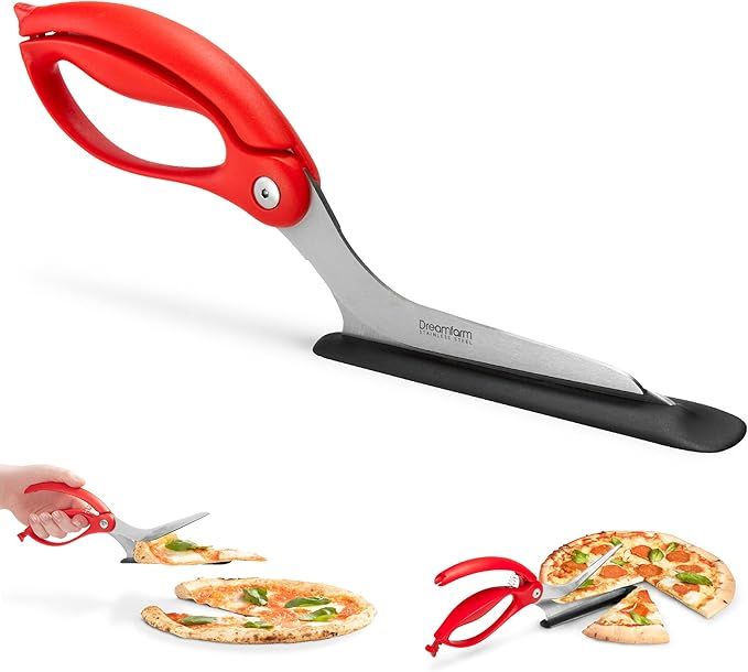 Dreamfarm Scizza | Non-Stick Pizza Scissors with Protective Server | Stainless Steel | All-In-One... | Amazon (US)