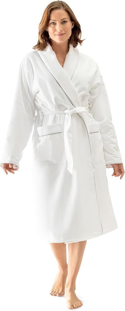 FluffCo Luxury Hotel BathRobe | Resort Quality with Side Pockets & Waist-Tie Belt, Microfiber Int... | Amazon (US)