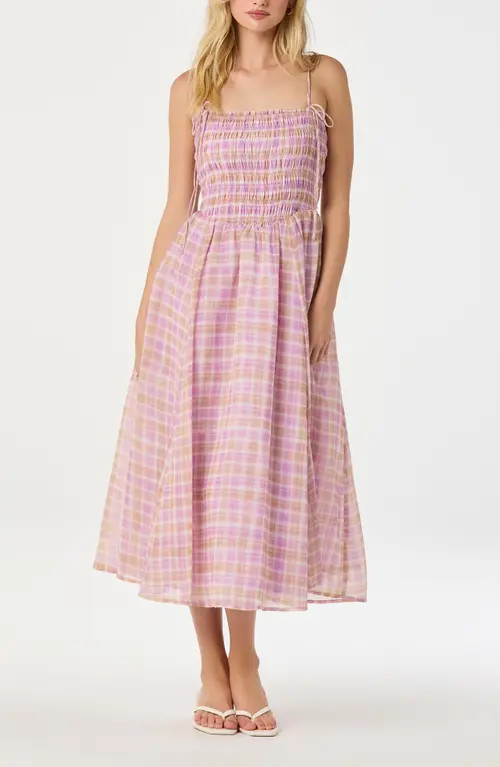 ASTR the Label Lahela Plaid Sundress in Pink Plaid at Nordstrom, Size Medium | Nordstrom
