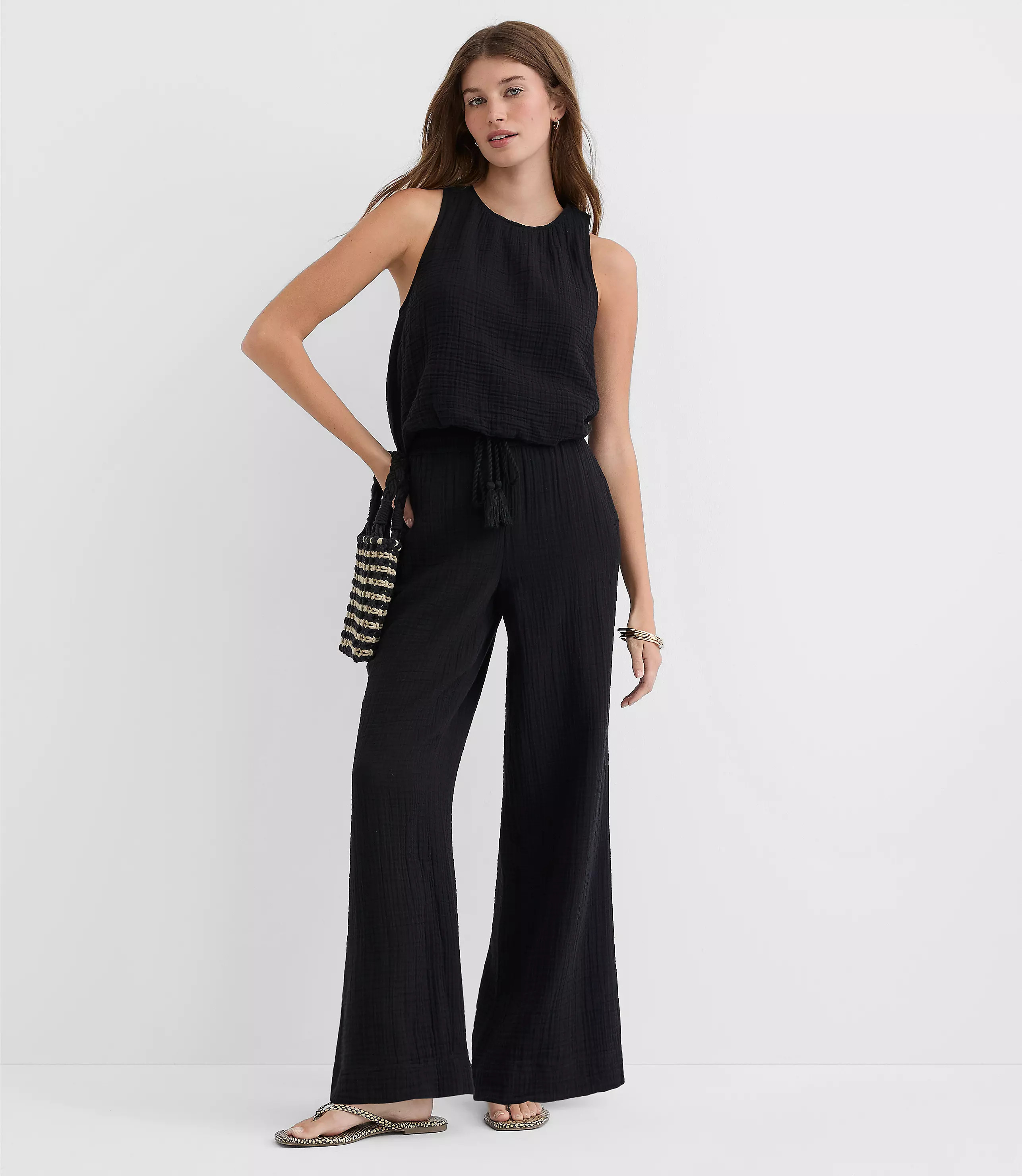 LOFT Beach Triple Cloth Wide Leg Pants | LOFT