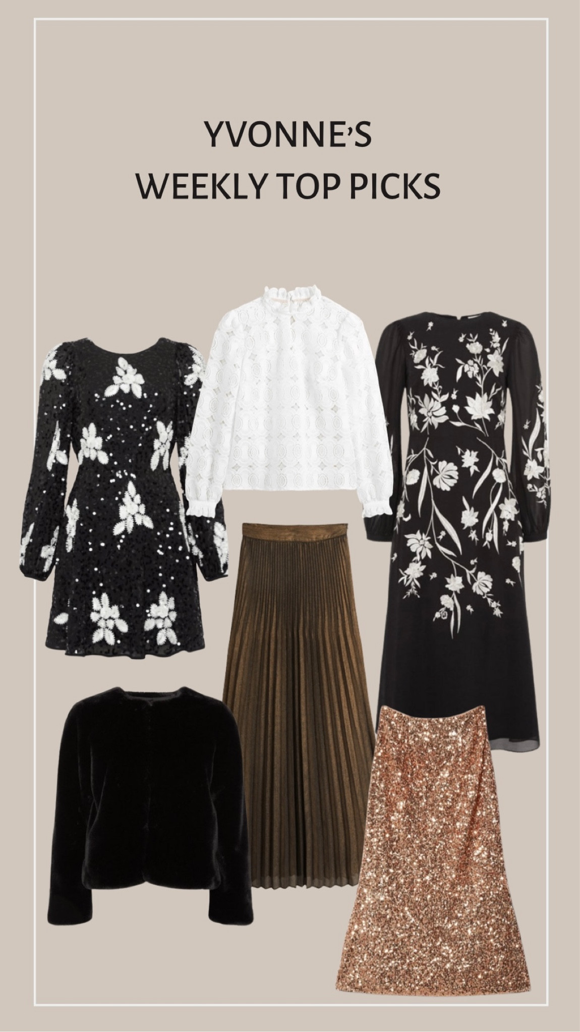 Weekly top picks, festive season, party wear, occasion wear, Christmas Day outfit, new years. Embellished dress, black fur jacket, sequin skirt, metallic skirt, blouse 

#LTKHoliday #LTKSeasonal #LTKeurope