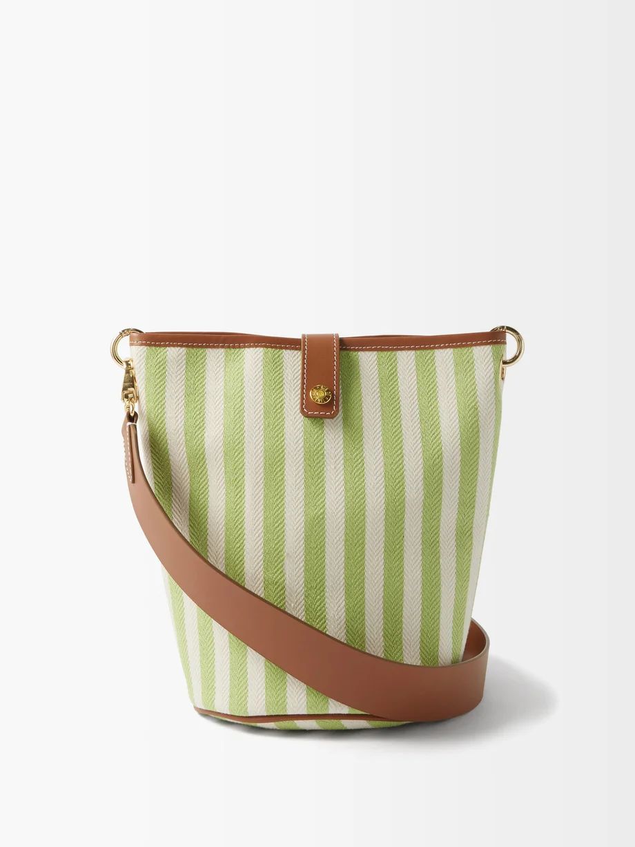 Bucket S striped herringbone-canvas shoulder bag | Rue De Verneuil | Matches (US)