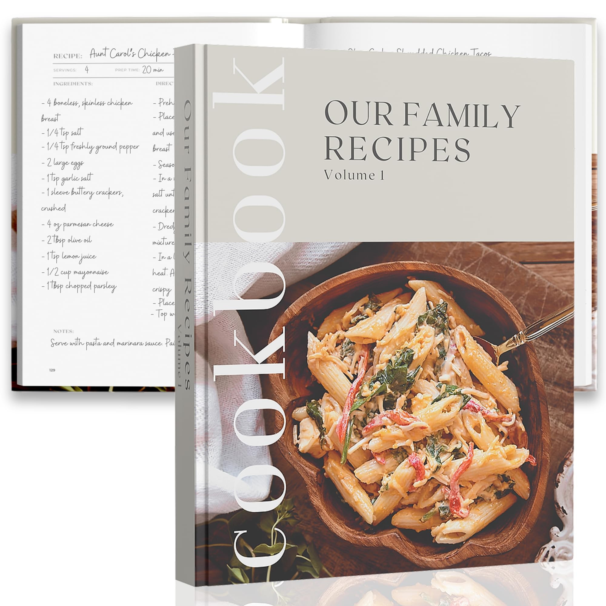 Recipe Book To Write In Your Own Recipes - Large Blank DIY Personalized Family Cookbook Journal, ... | Amazon (US)