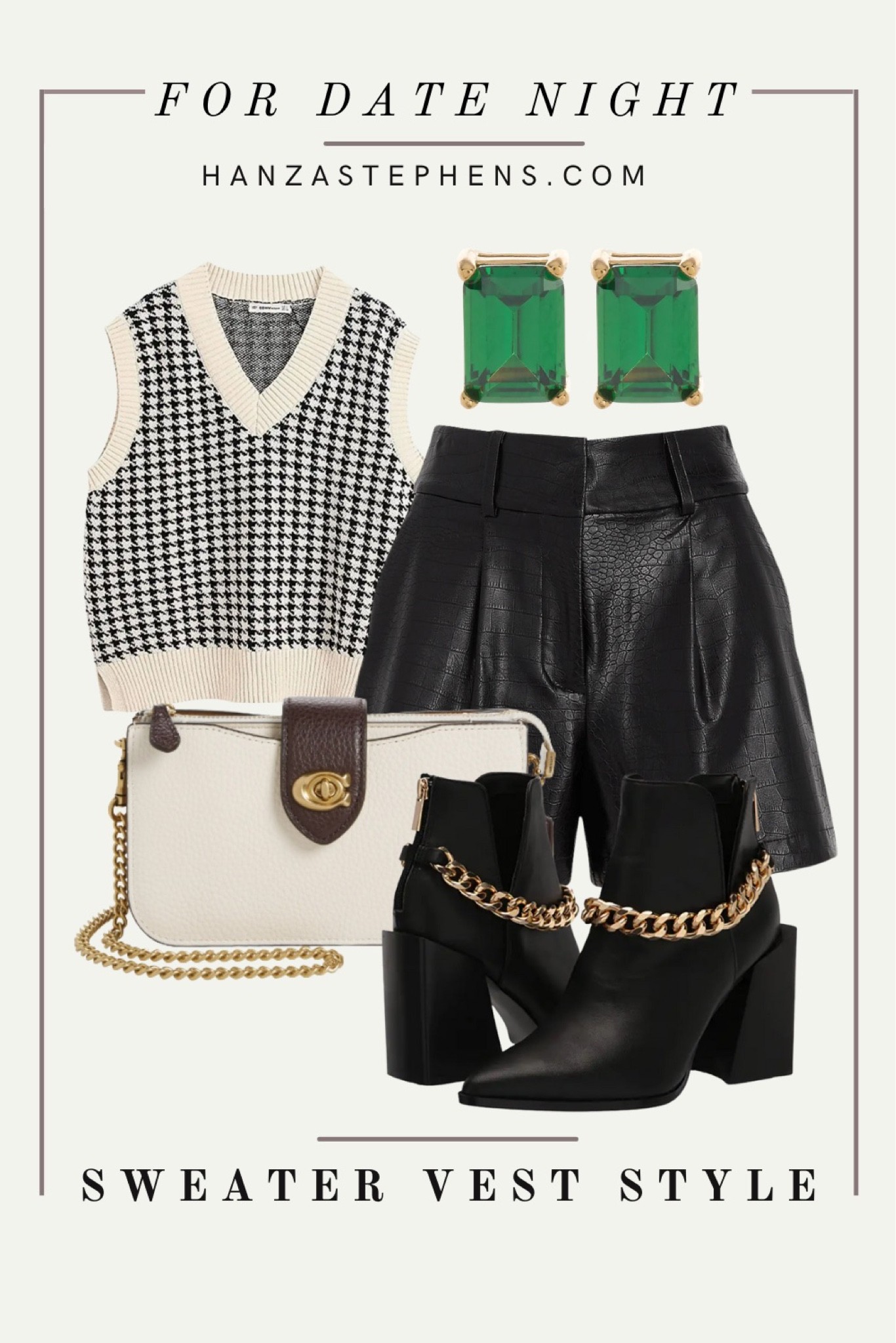 Typically, I have a hard and fast rule about not mixing patterns in an outfit. For these shorts, though, I made an exception. The design is faint and I really think the style of them pulls the look off! I kept the purse and booties basic and neutral, and then threw in some colored earrings for some flare. The perfect look for a dinner out!
Fall date night looks


#LTKSeasonal #LTKstyletip