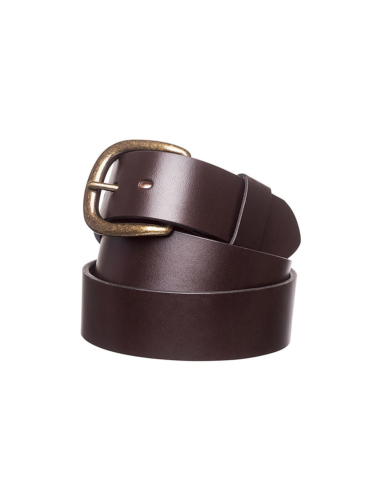 Traditional Leather Belt with Interchangeable Buckle | David Jones (Australia & New Zealand)