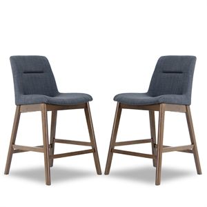 Mid Century Modern Helena Gray Counter Stool (Set of 2) | Cymax