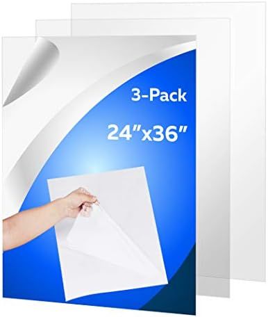 (3 Pack) PET Sheet Panels - 24" x 36" x 0.03" Plexiglass-Quality Lightweight and Shatterproof Gla... | Amazon (US)