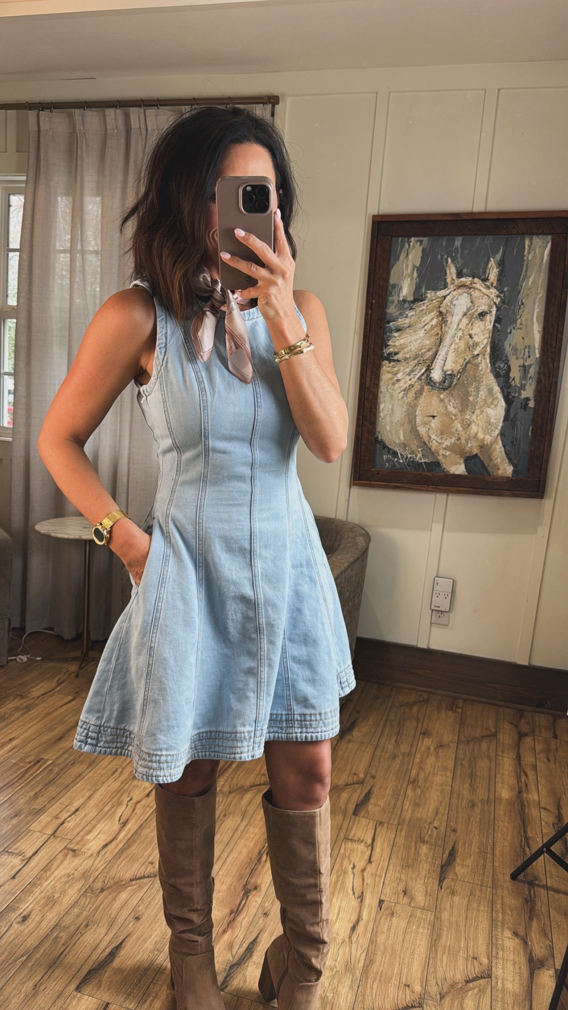 the PERFECT country concert outfit and it’s affordable!!

denim dress + boots + a little scarf moment = obsessed

#countryconcert #concertoutfit #ltkstyle #westernstyle #affordablefashion #cowgirlstyle