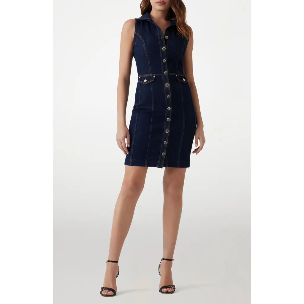 GUESS Destiny Denim Shirtdress in Denim Blue at Nordstrom, Size Small | Nordstrom
