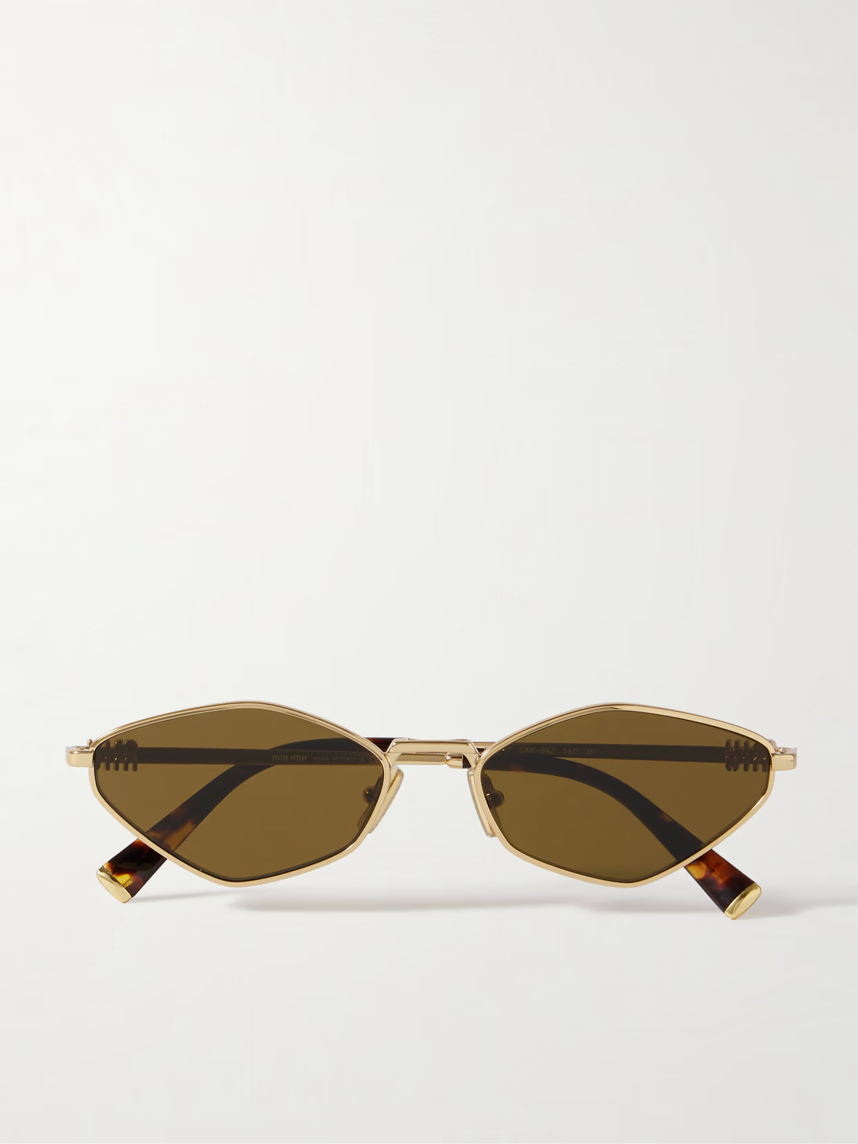 Miu Miu Eyewear - Hexagon-frame Gold-tone Sunglasses - One size | NET-A-PORTER (US)