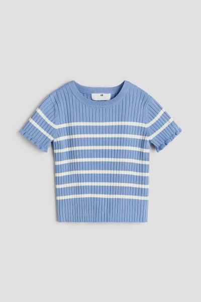 Rib-knit Top - Blue/striped - Kids | H&M US | H&M (US + CA)