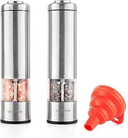GZOOGHOME Electric Salt and Pepper Grinder Set - Battery Operated Automatic One Handed Salt Peppe... | Amazon (US)