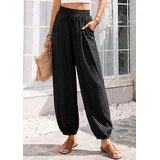 PRETTYGARDEN Womens Summer Casual Pants High Waisted Loose Wide Leg Palazzo Pockets Lounge Beach ... | Walmart (US)