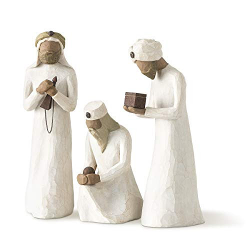 Willow Tree The Three Wisemen, Follow a Star to Find the Light of the World, Set of Walking, Bowing, Kneeling Figures Carrying Gifts for Holy Family, Sculpted Hand-Painted Figures for Classic Nativity | Amazon (US)