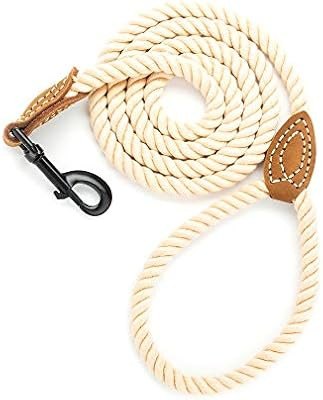Mile High Life Braided Cotton Rope Leash with Leather Tailor Handle and Heavy Duty Metal Sturdy C... | Amazon (US)