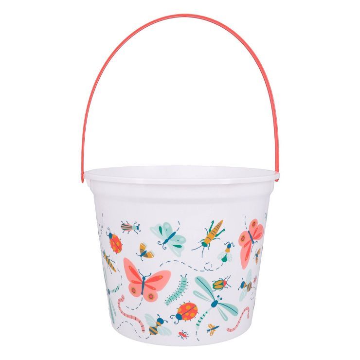 7.5"x9.5" Round Plastic Decorative Easter Bucket Bug Print - Spritz™ | Target