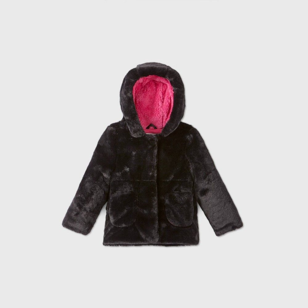 Toddler Girls' Hooded Fashion Faux Fur Jacket - Cat & Jack™ | Target